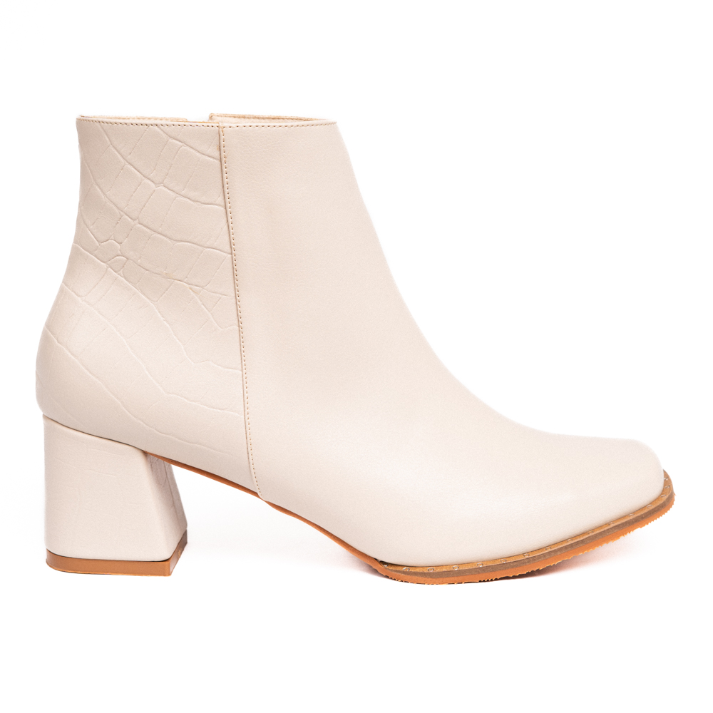 Boot Gia en punta cuadrada hueso 37 (talla única)
