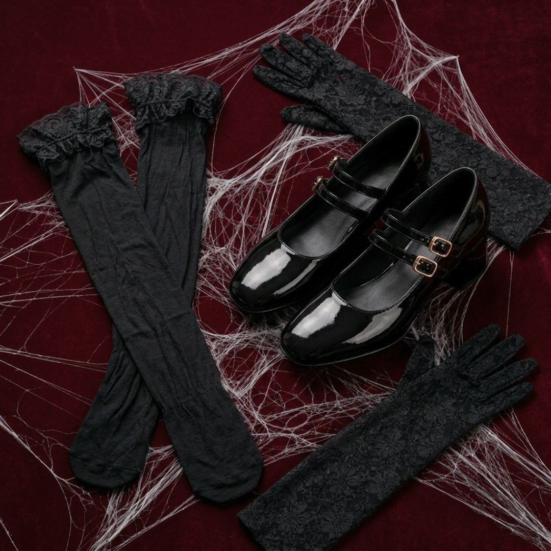 Pack darks (fabiola negro, panties y gauntes negros)